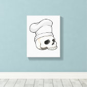 Skull as Cook with Chef hat Leinwanddruck (Insitu (Holzboden))