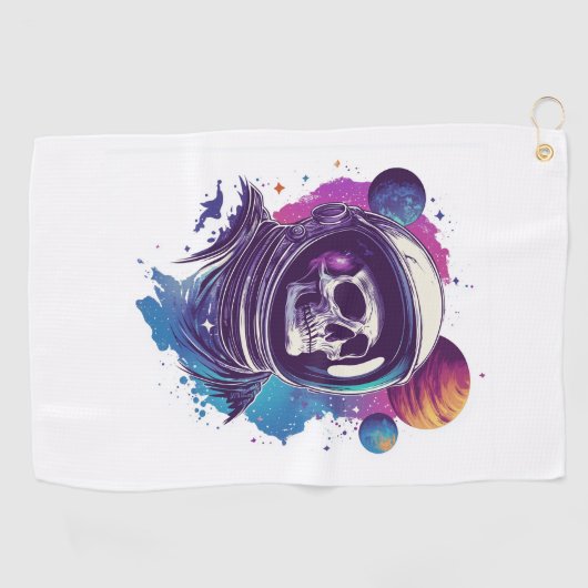 Skull Astronaut Explorer Golfhandtuch (Horizontal)