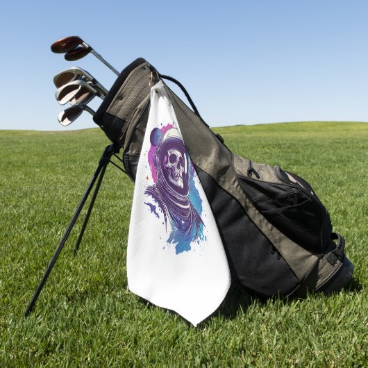 Skull Astronaut Explorer Golfhandtuch (Gras)