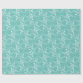 Skull auf dem Aquamarinen Umschlagpapier Geschenkpapier (Flach)