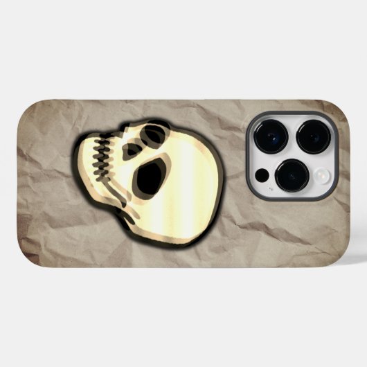 Skull auf Papiertextur Hintergrund Case-Mate iPhone Hülle (Rückseite (Horizontal))