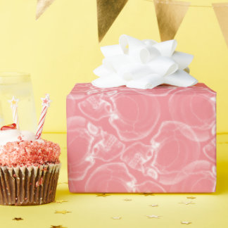 Skull auf rosa Wrapping Paper Geschenkpapier