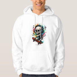 Skull auf Skaten mit Kopfhörern - Music & Color Sp Hoodie