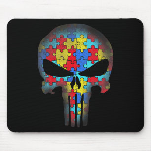 Skull Autismus Sensibilisierung T-Shirt Mama Vater Mousepad