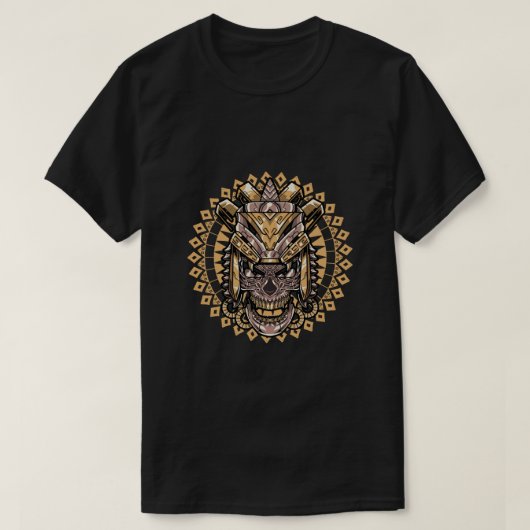 Skull Aztec Warrior Mayan Culture Inca T-Shirt (Design vorne)