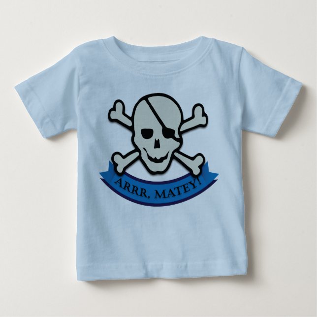 Skull - Baby Blue Fine Jersey T - Shirt (Vorderseite)