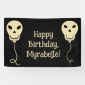 Skull Balloon Goth Birthday Party Banner (Horizontal)