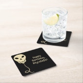 Skull Balloon Goth Birthday Party Rechteckiger Pappuntersetzer (Vor Ort)
