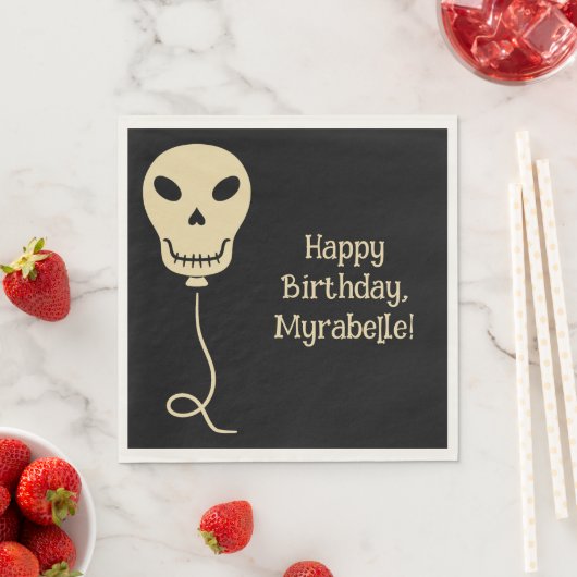Skull Balloon Goth Birthday Party Serviette (Beispiel)