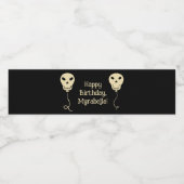 Skull Balloon Goth Birthday Party Wasserflaschenetikett (Einzelnes Label)