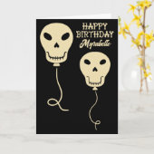 Skull Balloons Personalisiert Goth Geburtstag Karte (Gelbe Blume)