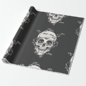 Skull Barbed Wire Geschenkpapier (Ungerollt)