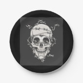 Skull Barbed Wire Pappteller (Vorderseite)