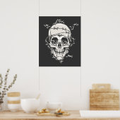 Skull Barbed Wire Poster (Küche)