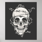 Skull Barbed Wire Poster (Vorne)