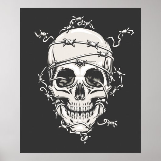Skull Barbed Wire Poster (Vorne)