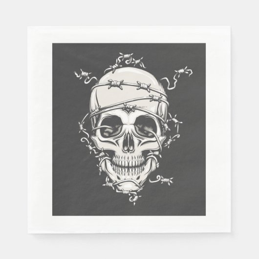 Skull Barbed Wire Serviette (Vorderseite)