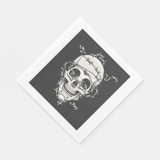 Skull Barbed Wire Serviette (Ecke)