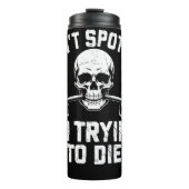 Skull Barbell Spott mich nicht Thermosbecher (Vorderseite)