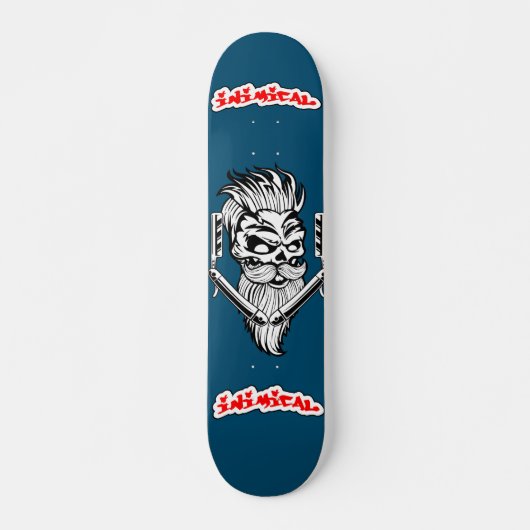 Skull-Barber-Skateboard-Deck Skateboard (Vorne)