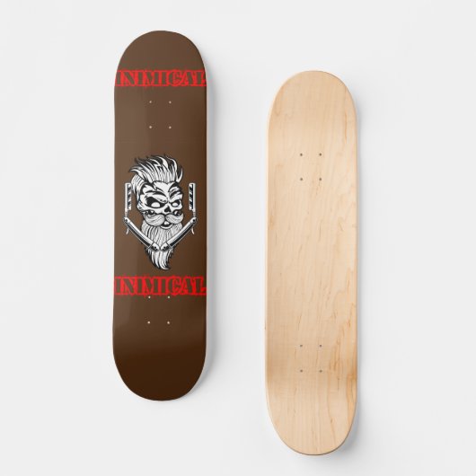 Skull-Barber-Skateboard-Deck Skateboard (Vorderseite)