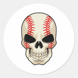 Skull Baseball Sports Runder Aufkleber