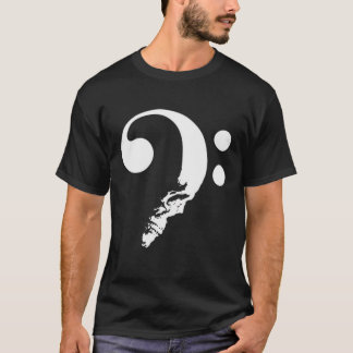 Skull Bass Clef Bass Player Musik Lover Gu T-Shirt