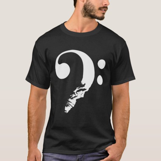 Skull Bass Clef Bass Player Musik Lover Gu T-Shirt (Vorderseite)