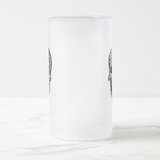 Skull - Beängstigende Funny Skeleton Head Graphic Mattglas Bierglas (Mittel)