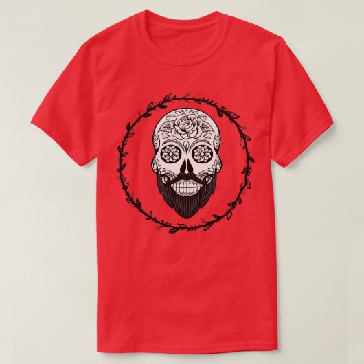 Skull Beard Beard Barber Head T-Shirt (Design vorne)