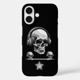 Skull Beats MagSafe iPhone 16 Gotische Kopfhörer Hülle