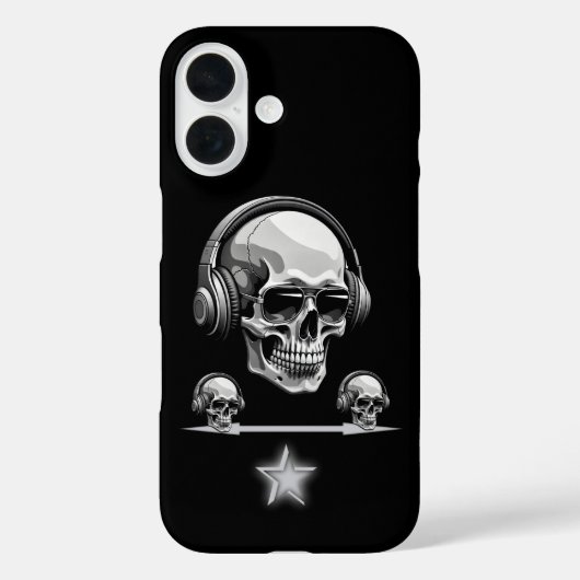 Skull Beats MagSafe iPhone 16 Gotische Kopfhörer Case-Mate iPhone Hülle (Rückseite)