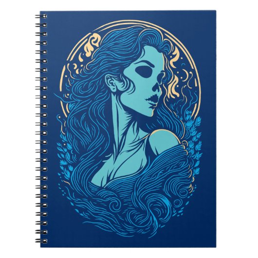 Skull Beauty Gothic Portrait Notizblock (Vorderseite)