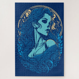 Skull Beauty Gothic Portrait Puzzle