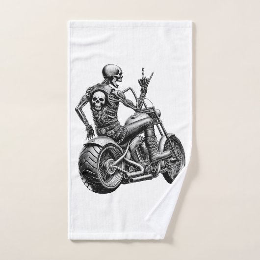 "Skull-Biker" auf heissem Motorrad Handtuch (Handtuch)