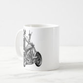 "Skull-Biker" auf heisser Maschine Kaffeetasse (Vorderseite Links)