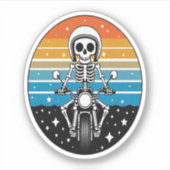 Skull-Biker Flame Flügelrad Motorrad Aufkleber (Vorderseite)