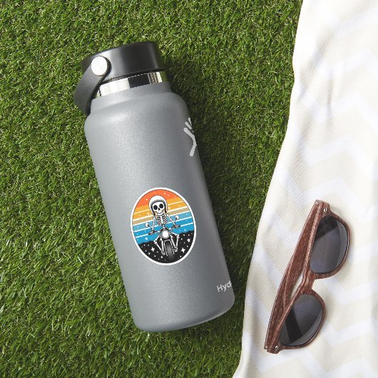 Skull-Biker Flame Flügelrad Motorrad Aufkleber (HydroFlask Insitu)