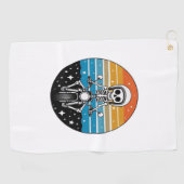 Skull-Biker Flame Flügelrad Motorrad Golfhandtuch (Horizontal)