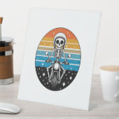 Skull-Biker Flame Flügelrad Motorrad Sockelschild (In Situ)