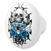 Skull Biker Tattoo Design Dresser Drawer Knob Pull Keramikknauf (Rechts)
