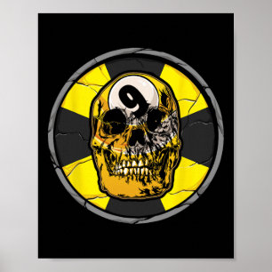 Skull Billiards Snooker Billiard 9 Ll Player Cue S Poster