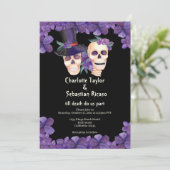 Skull bis zum Tod tun uns Teil Hochzeit Einladung (Stehend Vorderseite)