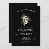 Skull bis zum Tod tun uns Teil Hochzeit Einladung (Vorne/Hinten)
