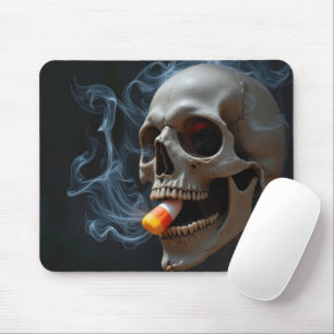 Skull Biting Candy Corn Mousepad