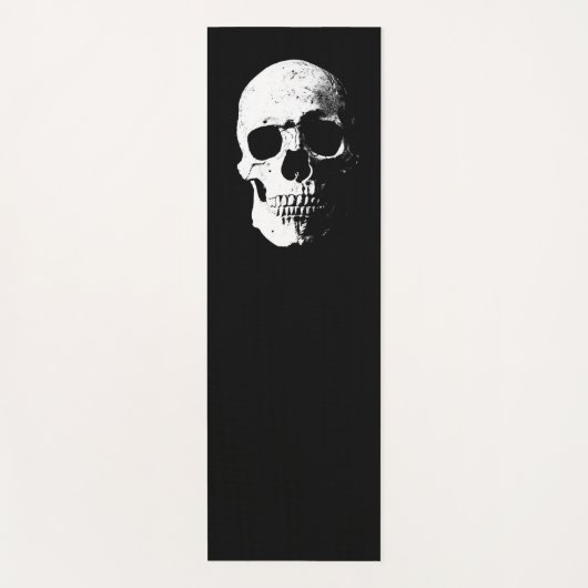 Skull Black and White Pop Art Fitness Template Yogamatte (Vorderseite)