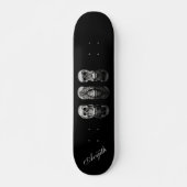Skull Black Blue Modern Custom Skateboard (Vorne)