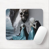 Skull Black Cat Shadow Work Occult Hexy AI Art Mousepad (Mit Mouse)