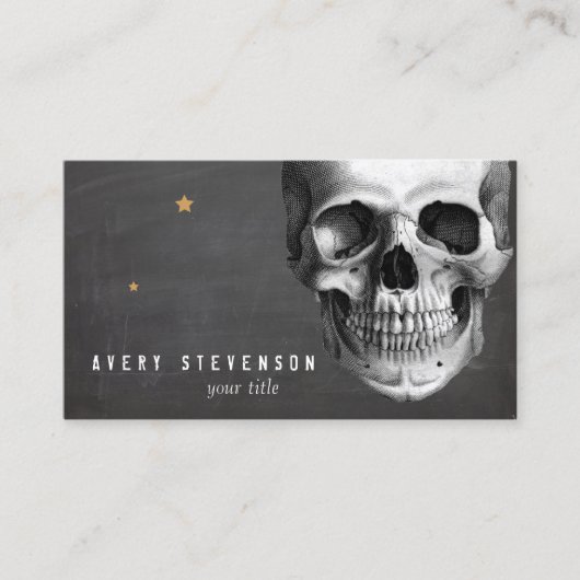 Skull Black Halloween Visitenkarte (Vorderseite)