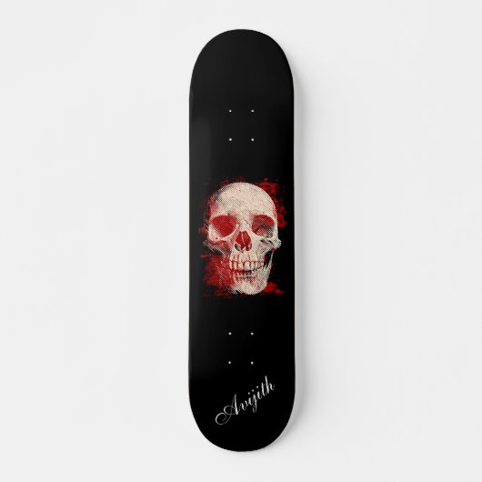 Skull Black Modern Custom Skateboard (Vorne)